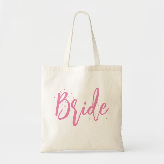 Bride Pink Niedlich Fun Kalligrafie Einfache Skrip Tragetasche (Vorne)