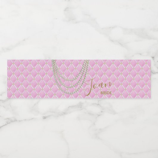 BRIDE Pink Paris Theme Party Dusche Wasserflaschenetikett (Einzelnes Label)