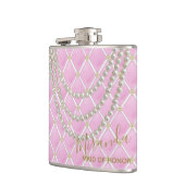 BRIDE Pink Parisian Theme Brautparty Flachmann (Links)