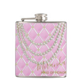 BRIDE Pink Parisian Theme Brautparty Flachmann (Vorderseite)