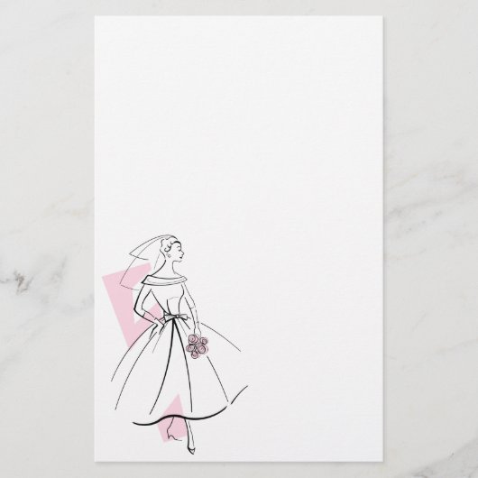 Bride Pink-Schreibwaren der Mode Briefpapier (Vorderseite)
