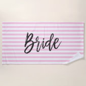 Bride Pink Streifen Strandtuch (Vorderseite)