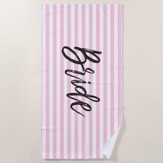 Bride Pink Streifen Strandtuch (Vorderseite)