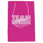 Bride Pink Wedding Individuelle Name Mittlere Geschenktüte (Vorderseite)