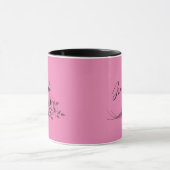 Bride Pink Wilde Blume Doodles Tasse (Zentrum)