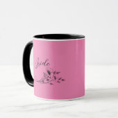 Bride Pink Wilde Blume Doodles Tasse (Vorderseite Links)