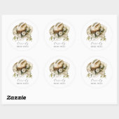 Bride Posse Floral Cowgirl Individuelle Name Runder Aufkleber (Blatt)