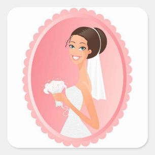 Bride Quadratischer Aufkleber