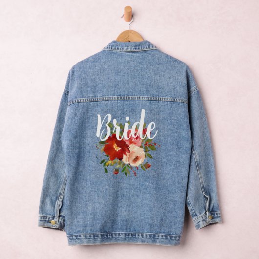 Bride Red Cream Poppy Rose Jeansjacke (Hangar)