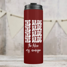 Bride Red Groovy Retro Personalisiert Bachelorette