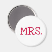 Bride Red Text Mrs. Magnet (Vorderseite/Rückseite)