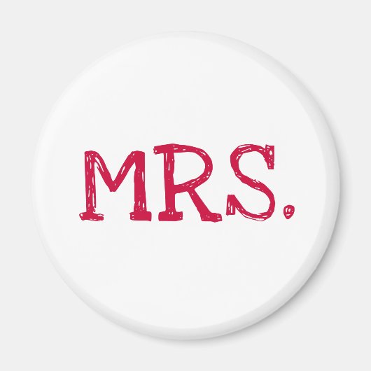 Bride Red Text Mrs. Magnet (Vorne)