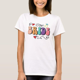 Bride Retro Bachelorette farbenfroh T-Shirt