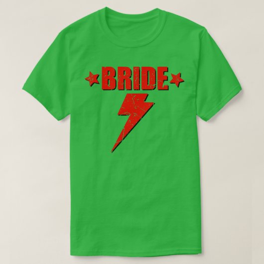 Bride Retro Lightning Niedlich Bridesmaid Bachelor T-Shirt (Design vorne)