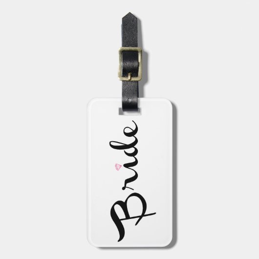 Bride Retro Script Gepäckanhänger (Vorderseite vertikal)