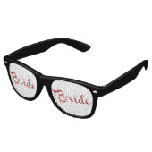 Bride Retro Script Red Partybrille (Schrägansicht)