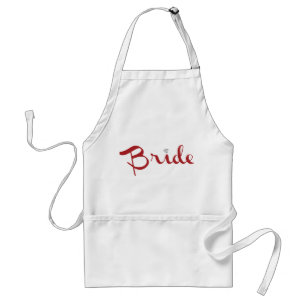 Bride Retro Script Red Schürze