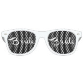 Bride Retro Script White Sonnenbrille (Vorderseite)