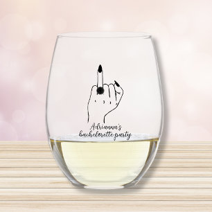 Bride Ring Finger Funny Bachelorette Weinglas Ohne Stiel