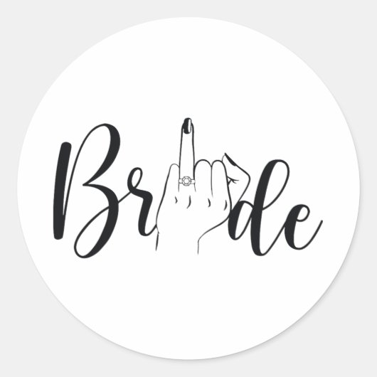Bride Ring Finger Wedding Runder Aufkleber (Vorderseite)
