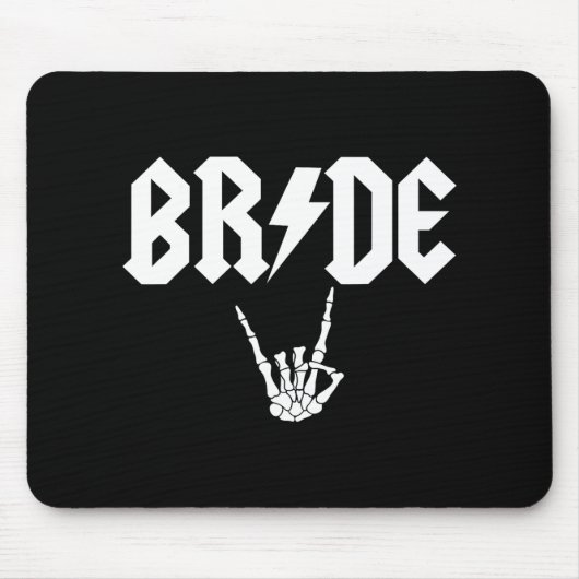 Bride Rock'n'Roll Gothic Halloween Bachelorette Pa Mousepad (Vorne)