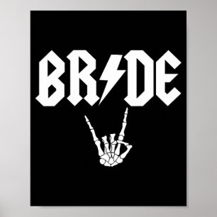 Bride Rock'n'Roll Gothic Halloween Bachelorette Pa Poster