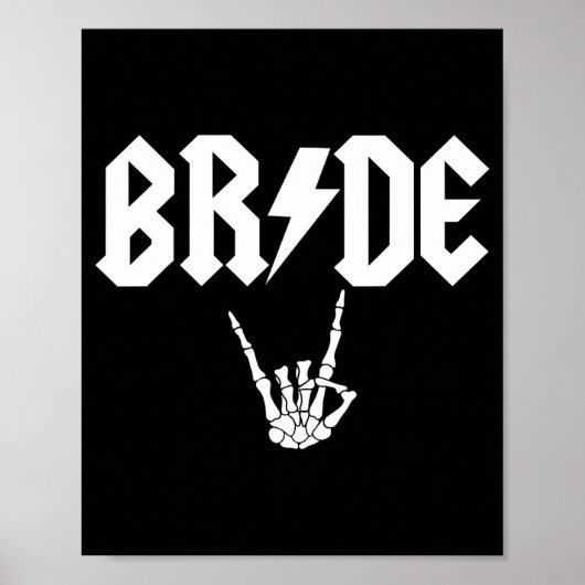 Bride Rock'n'Roll Gothic Halloween Bachelorette Pa Poster (Vorne)