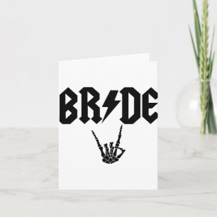 Bride Rock'n'Roll Skeleton Hand Halloween Bachelor Karte