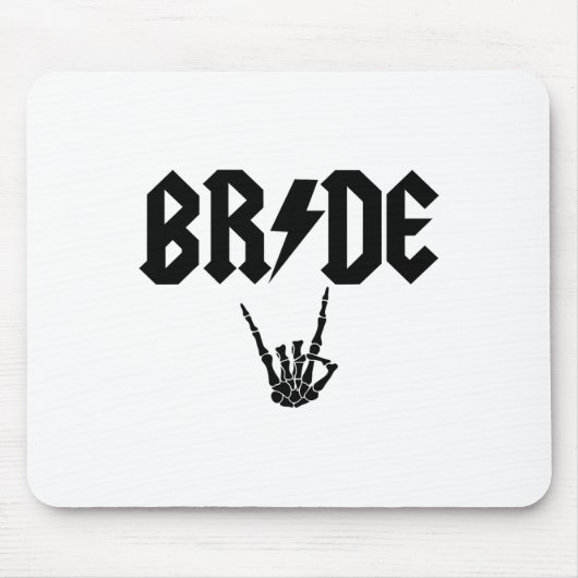 Bride Rock'n'Roll Skeleton Hand Halloween Bachelor Mousepad (Vorne)
