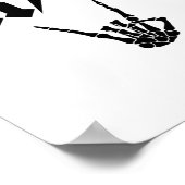 Bride Rock'n'Roll Skeleton Hand Halloween Bachelor Poster (Ecke)