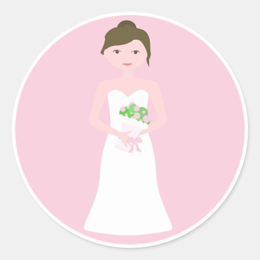 Bride Runder Aufkleber (Vorderseite)