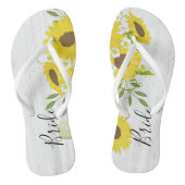 Bride Rustic Wood Sonnenblumen Blume Flip Flops Badesandalen (Fußbett)