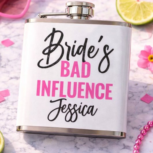 Bride’s Bad Influence Custom Bachelorette Party Flachmann