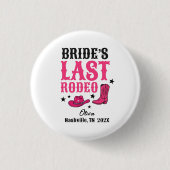 Bride’s Last Rodeo Western Bachelorette Party Button (Vorderseite)