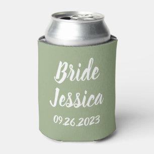 Bride Sage Green Elegante Skriptgeschenke Hochzeit Dosenkühler
