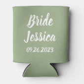 Bride Sage Green Elegante Skriptgeschenke Hochzeit Dosenkühler (Vorderseite)