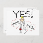 Bride sagt Ja, Hemden und Geschenke Postkarte (Vorne/Hinten)