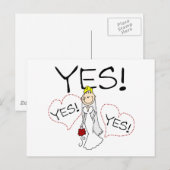 Bride sagt ja postkarte (Vorne/Hinten)