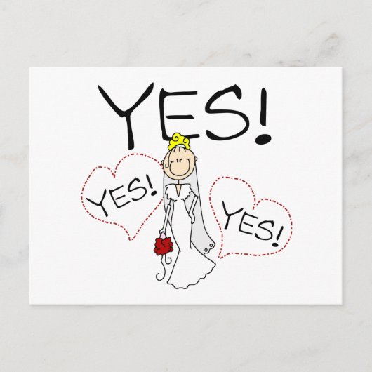 Bride sagt ja postkarte (Vorderseite)