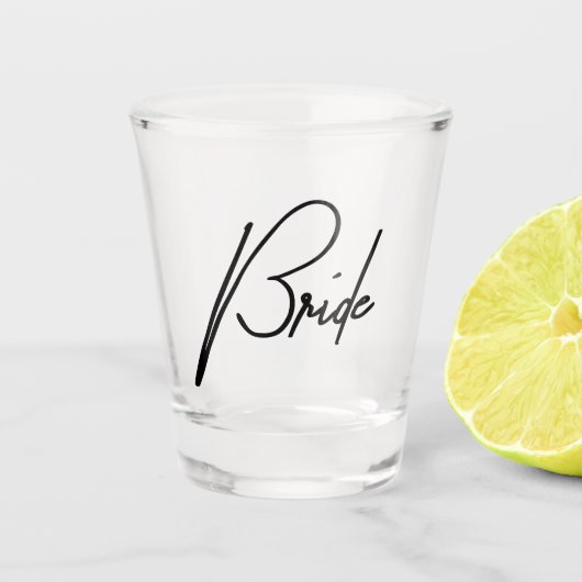 "Bride" - Schuhglas für Hochzeiten Schnapsglas (Vorderseite)