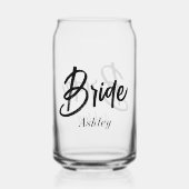 Bride Schwarz-weiß Script Wedding Dosenglas (Rückseite)