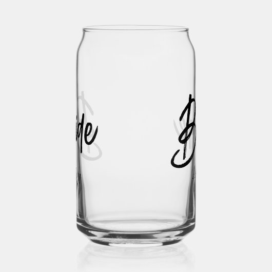 Bride Schwarz-weiß Script Wedding Dosenglas (Links)