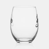 Bride Schwarz-weiß Script Wedding Weinglas Ohne Stiel (Links)