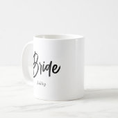 Bride Schwarz-weiß Wedding Tasse (Vorderseite Links)
