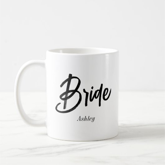 Bride Schwarz-weiß Wedding Tasse (Links)