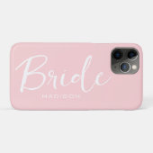 Bride Script Blush Pink Hochzeit Personalisiert Case-Mate iPhone Hülle (Rückseite (Horizontal))