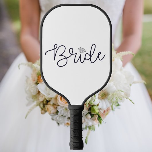 Bride Script Diamond Modern Trendy Pickleball Schläger