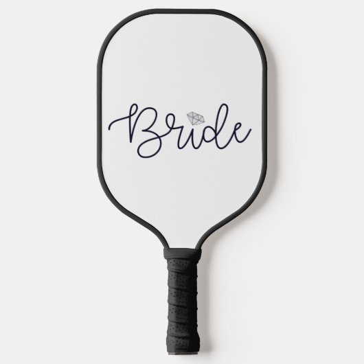Bride Script Diamond Modern Trendy Pickleball Schläger (Vorderseite)