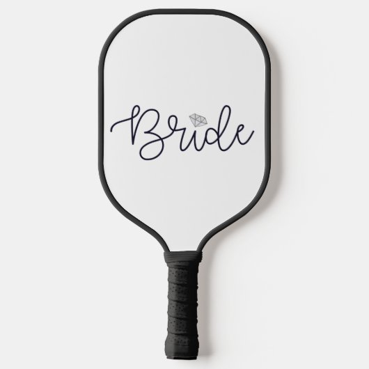 Bride Script Diamond Modern Trendy Pickleball Schläger (Rückseite)