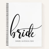 Bride Script Elegant Minimalistisch HochzeitsNoteb Notizblock (Vorderseite)